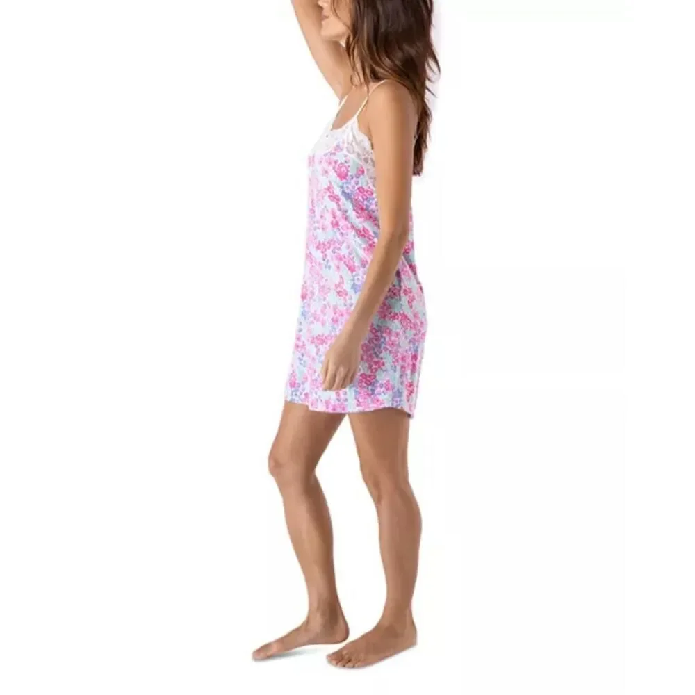 PJ Salvage x Ramy NWT Brook Beach Floral Boutique Modal Lace Trim Chemise Small
